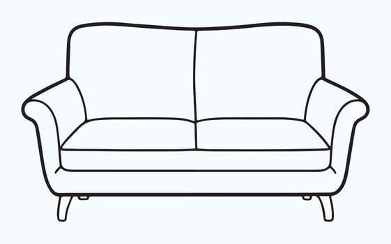 Minimalist Sofa Line Drawing image clipart illustration vector