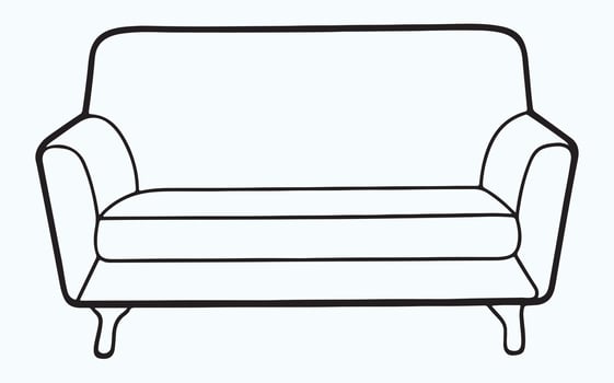 Minimalist Sofa Line Drawing image vector
