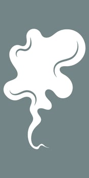 Silhouette of smoke, perfume fragrance perfume, cigarette smoke. Unpleasant odour or stench, toxic smoke and gas in the atmosphere. Upward rising vapour. vector
