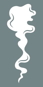 Upward rising vapour. Silhouette of smoke, perfume fragrance perfume, cigarette smoke. Unpleasant odour or stench, toxic smoke and gas in the atmosphere. vector