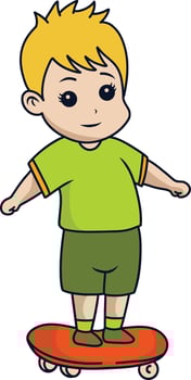 Sport Kids Cartoon Character. Sportsman Character. vector