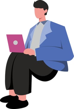 Business Office Character in Flat Design and Shape. vector