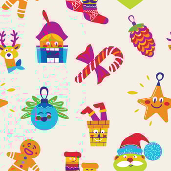 Christmas Elements Pattern Dark vector