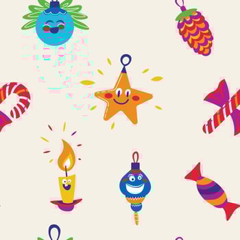 Colorful Christmas Ornament Pattern vector