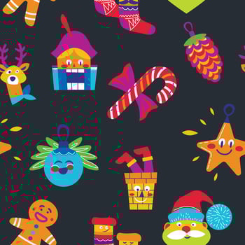 Playful Christmas Icon Pattern vector