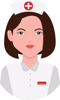 Female Medical Staff Character Illustration. Isolated with Flat Design and Shape vector