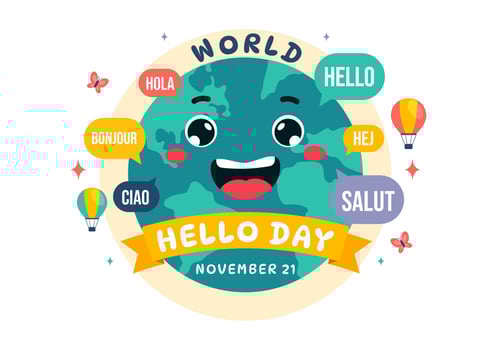 Colorful of Speech Bubbles for World Hello Day Featuring Global Languages vector