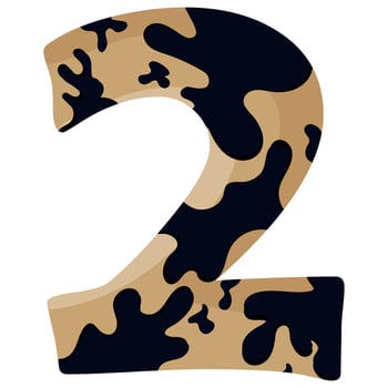 number 2 design for new year with animal design namely with spots of common yellow boa vector