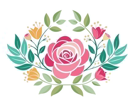 Floral rose illustration vector