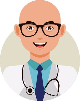 Man Medical Staff Character with Cartoon Design vector
