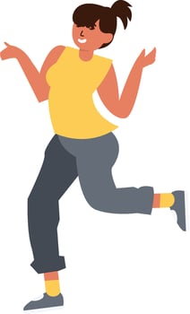 Woman Dancing Character vector