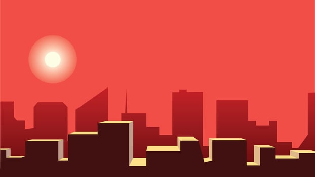 City buildings skyline graphic design background vector