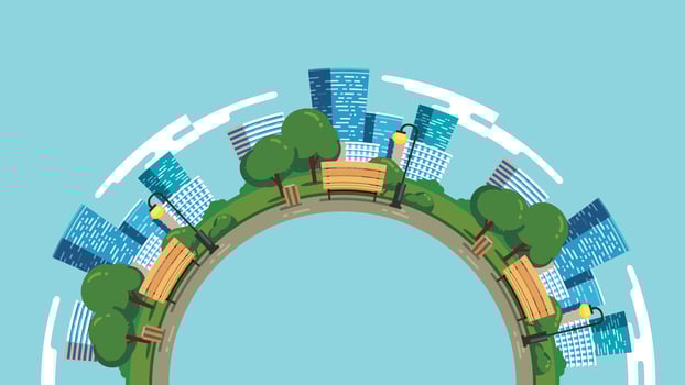 City buildings skyline graphic design background vector