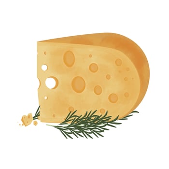 Illustration Logo Clipart slice of Fresh Cheese Emmental Cheese vector
