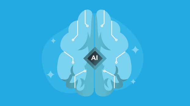 AI thinking and artificial brains technology illustration vector