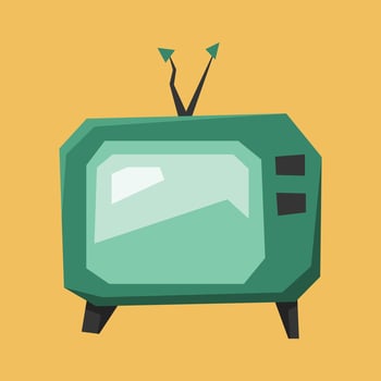 Old analog television. Colored cartoon illustration. vector