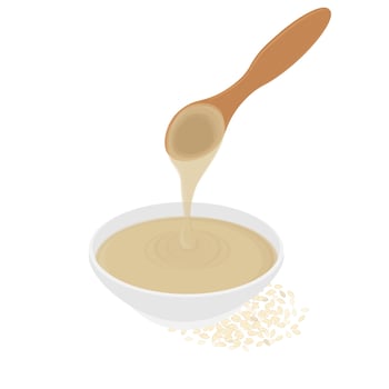 Illustration Logo Clipart Tahini or Tahina Paste from Sesame Seeds vector