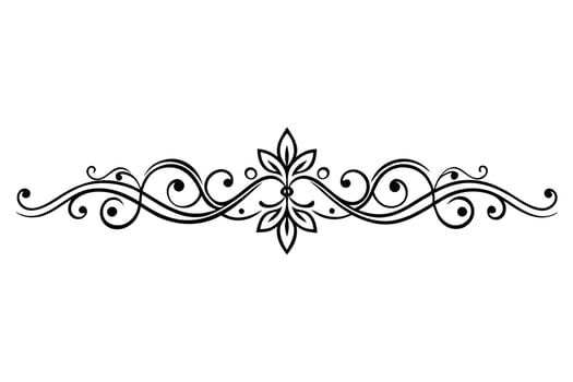 Elegant Black Ornamental Line Art Border. vector