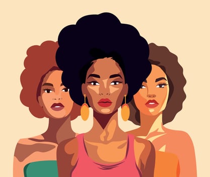 Woman banner for International Women's Day, strong women stand together. Against racism. concept of movement for gender equality and women's rights vector