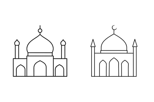 Mosque line art illustration vector