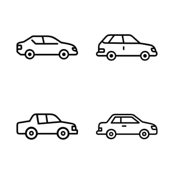Car icon set line art design vector