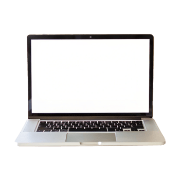 An open laptop computer with a blank screen png