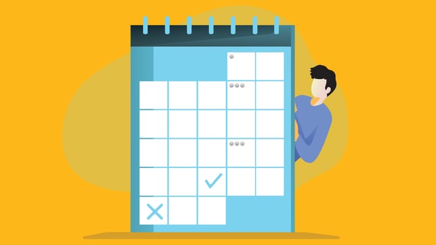 Calendar days check flat illustration vector
