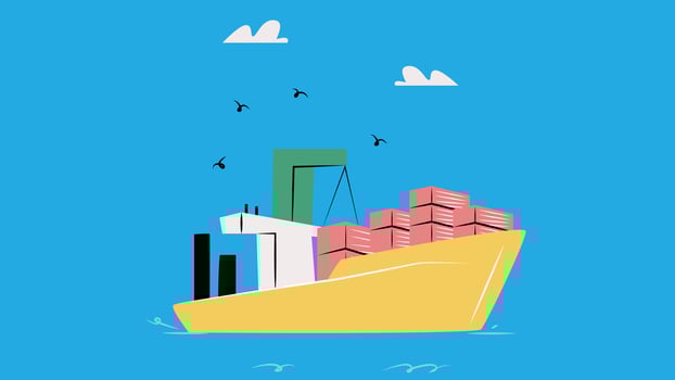 Logistics and shipping sea transportation flat design illustration vector