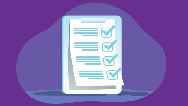 Auditor checklist items report flat design vector