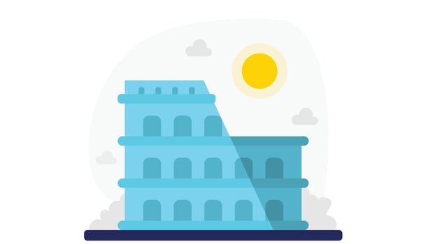 Rome colosseum architecture flat design vector