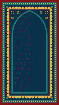 Turkish rug prayer mat in Islamic culture illustration vector