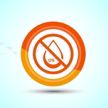 Alcohol Free Icon Design Illustration, No Alcohol Sign, Orange Color Button Design vector