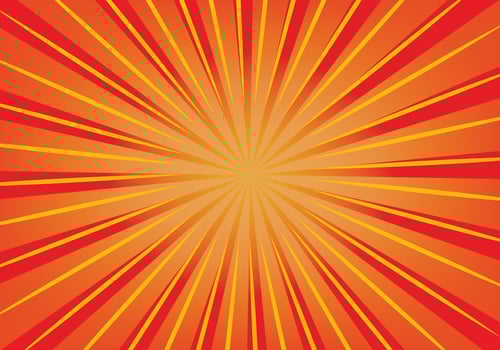 Sun-rays color background in red and orange color for design elements. vector