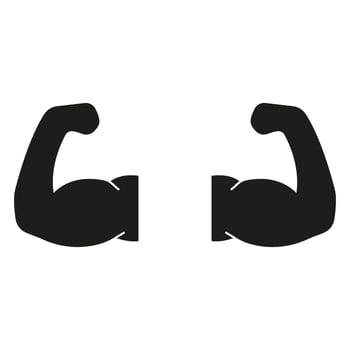 Bicep Silhouette Icon. Physical Strength and Muscle Building for Fitness and Workout Symbol. Isolated Illustration vector