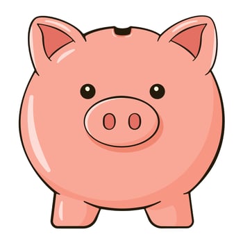 Pink piggy bank vector