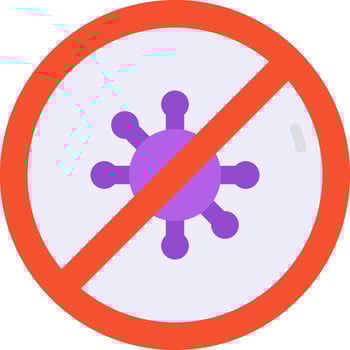 A no sign with a virus on it vector