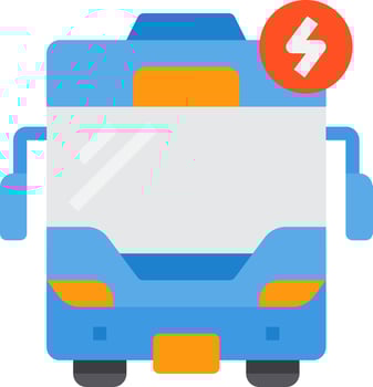 A bus with a lightning bolt on it vector