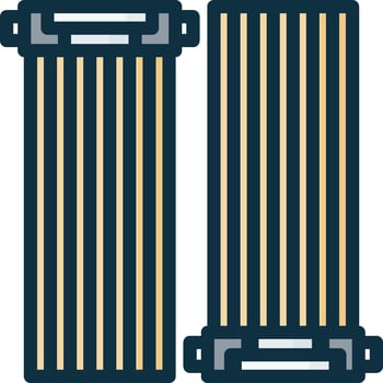 Two wooden planks with a handle on each side vector