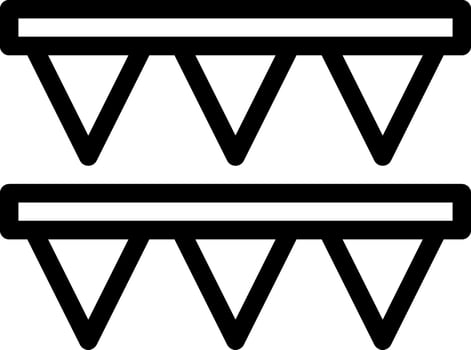 Two black and white triangles with a white background vector