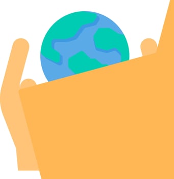 Earth in a box vector