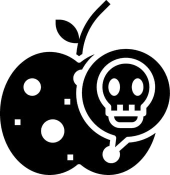 An apple with a skull on it vector