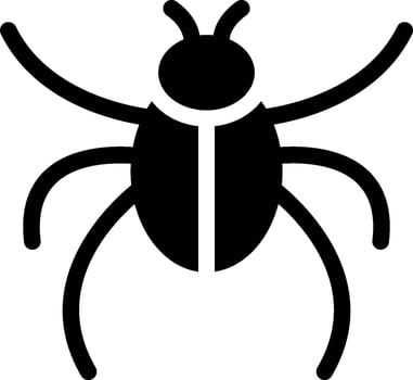 A black and white bug icon vector