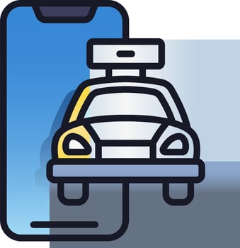 Mobile taxi app icon vector