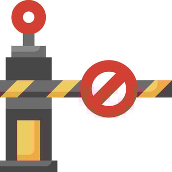 A barrier with a sign that says no entry vector