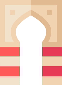A door with a red stripe on it vector