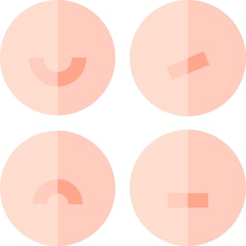 Four different shapes of circles with different colors vector