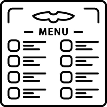 A menu with a check list on it vector