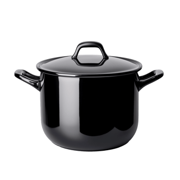 Elegant black cooking pot on a transparent background png
