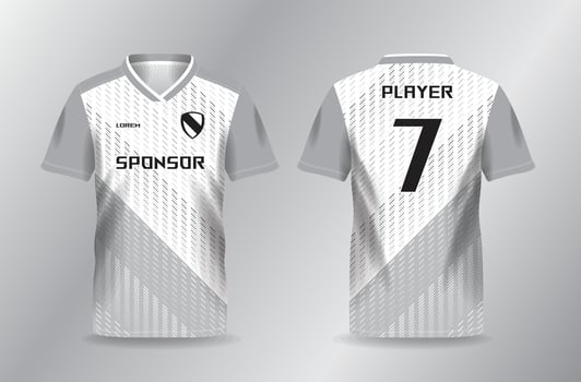 white and gray sport jersey for shirt template vector