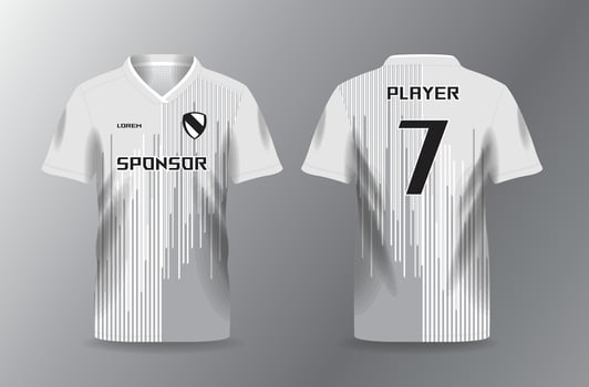 abstract white lines sport jersey for football and soccer shirt template vector